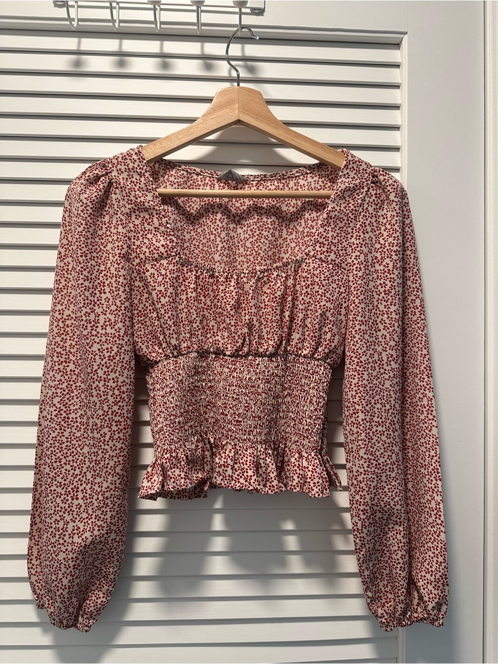 Floral Long Sleeve Crop Top